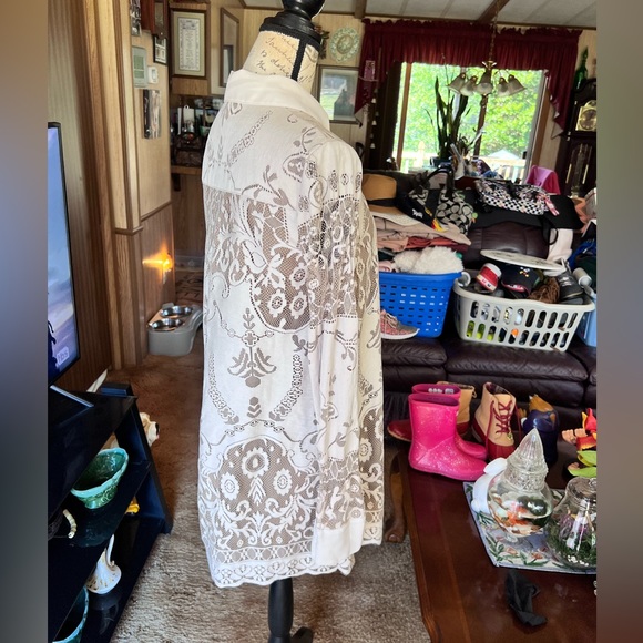 Anna Sui for Target Women's Ivory Lace Long Sleeve Fully Lined Mini Dress S. - Picture 6 of 15